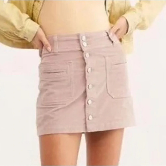 WE THE FREE NWOT Joanie Cord Skirt in Pink Rose - Picture 1 of 10